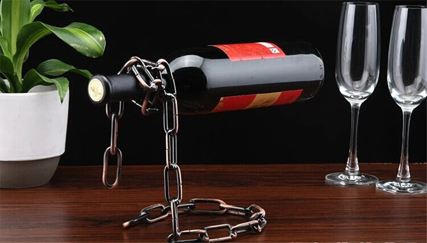 Magical Suspension iron Chain Wine Racks One Bottle