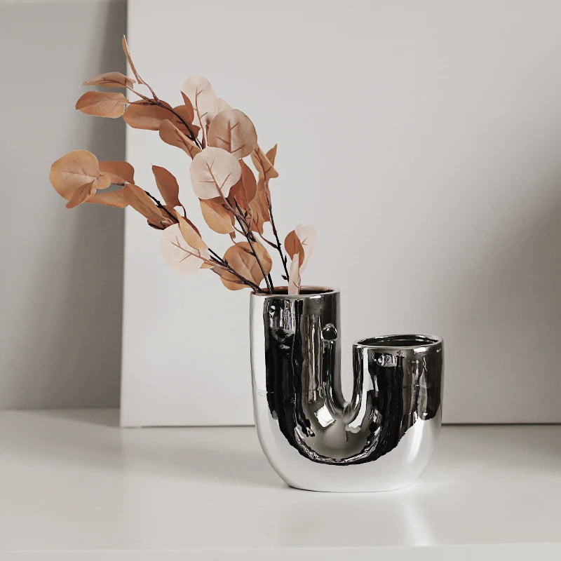 Silver plating Ceramic Vase