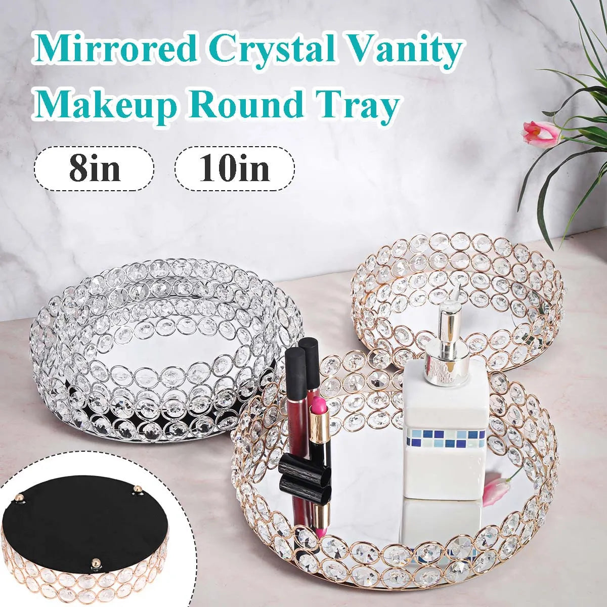 Crystal Makeup Tray Home Organizer