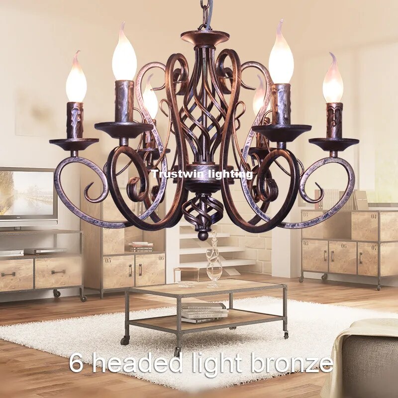 European classic LED chandelier light hanging chain