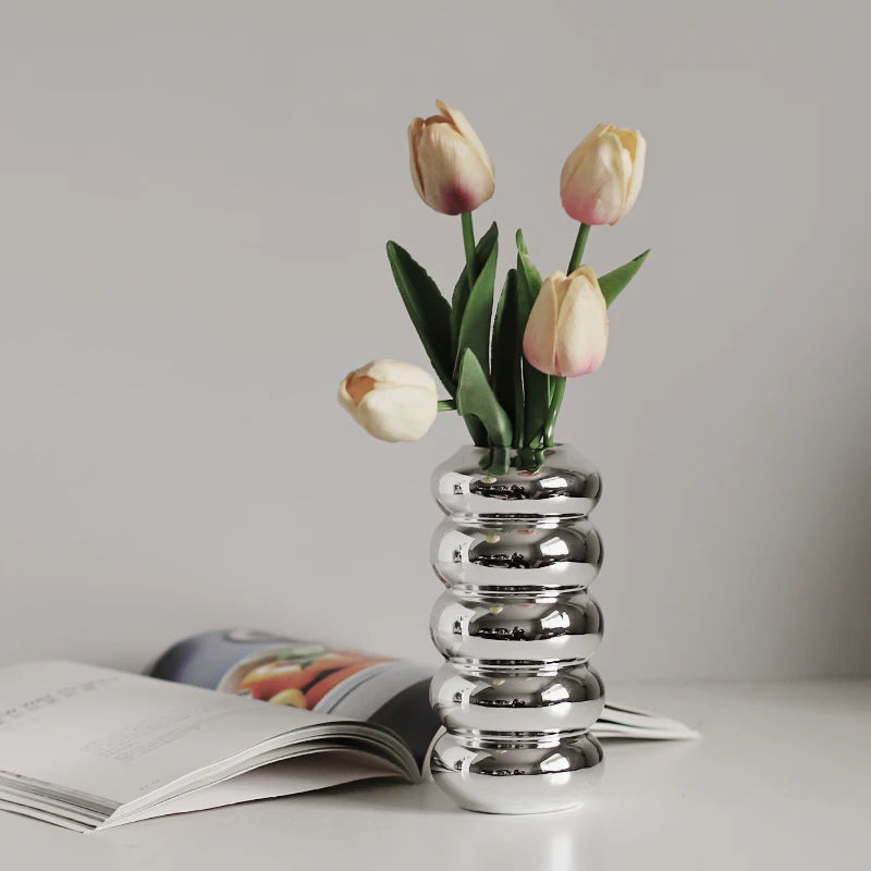 Silver plating Ceramic Vase