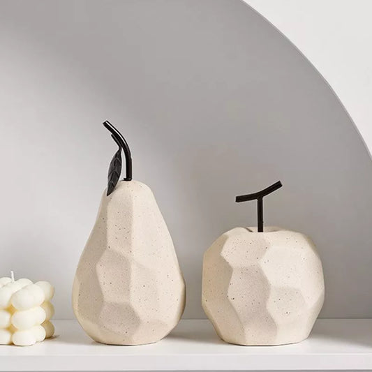 Pear Apple Ceramic Decor Abstract Fruit Ornaments