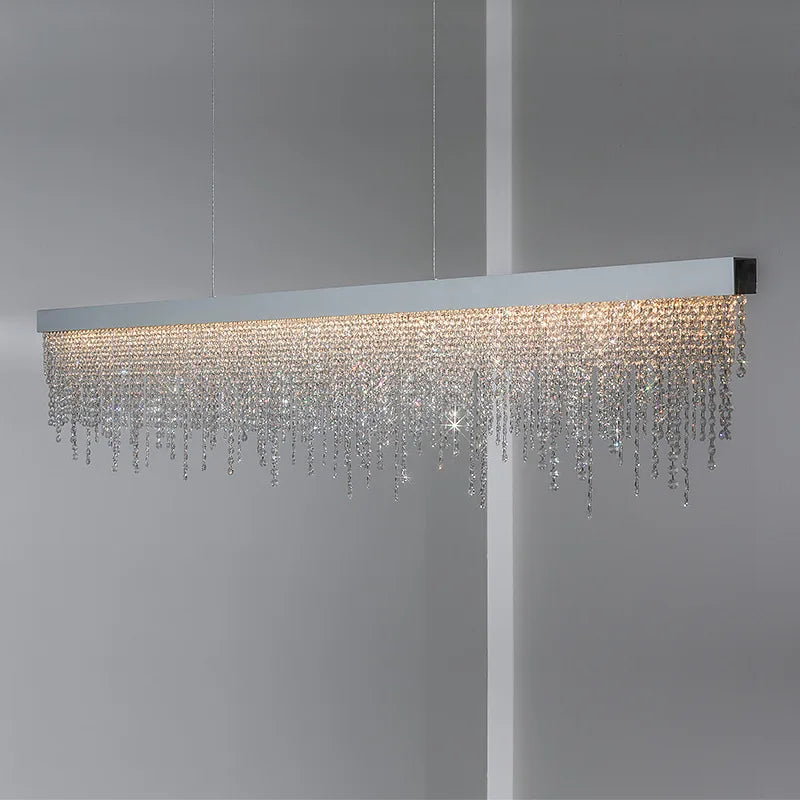 Modern Kitchen Island Crystal Chandelier