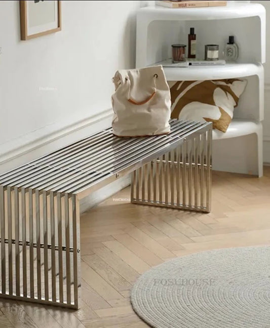 Nordic Stainless Steel Bench Versatile Home Essential