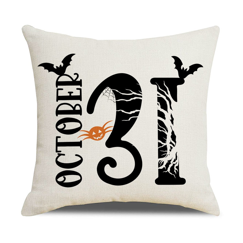 New Linen Halloween Fall Cushion Cover Trick or Treat