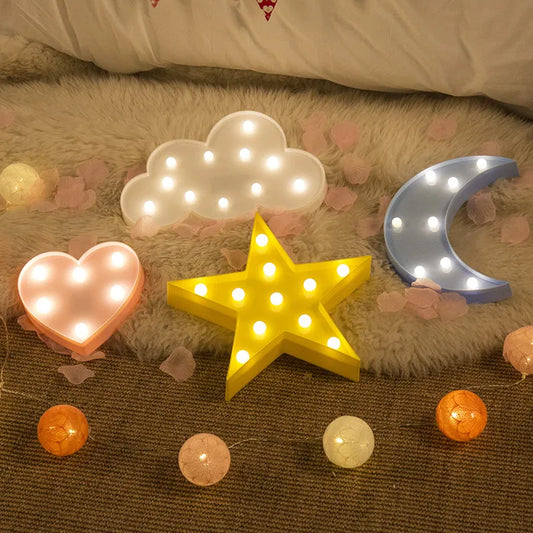 3D LED Night Light Star Moon Kids Bedroom