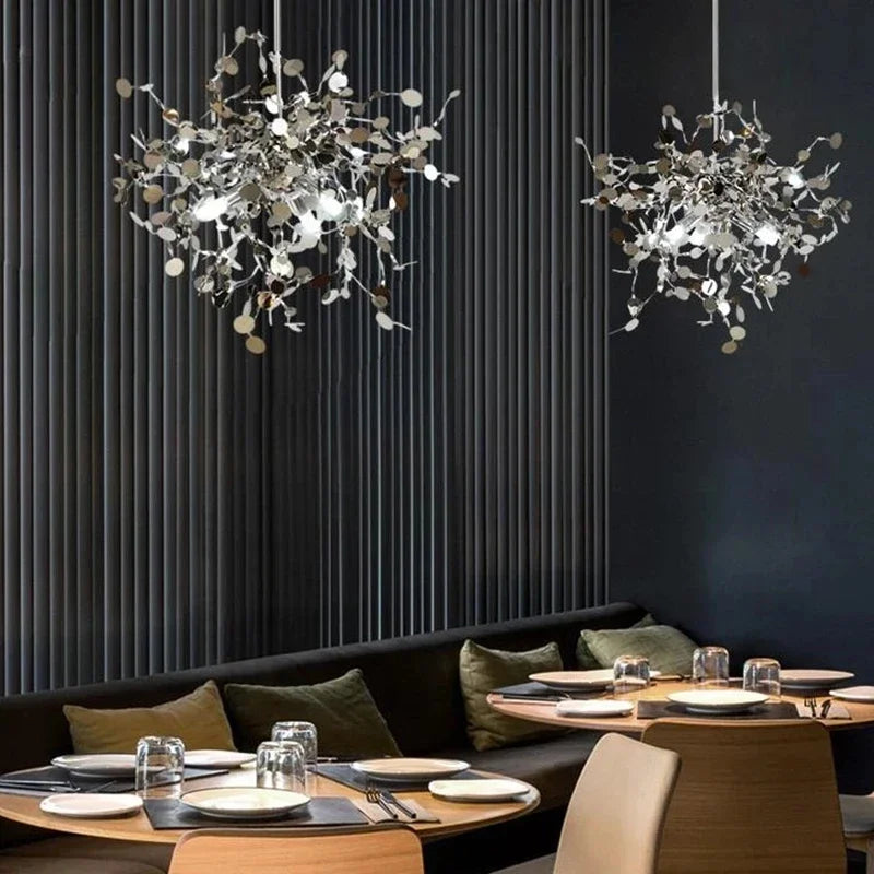 Modern Pendant Lights Stainless Steel Shade Dining Room Chandeliers