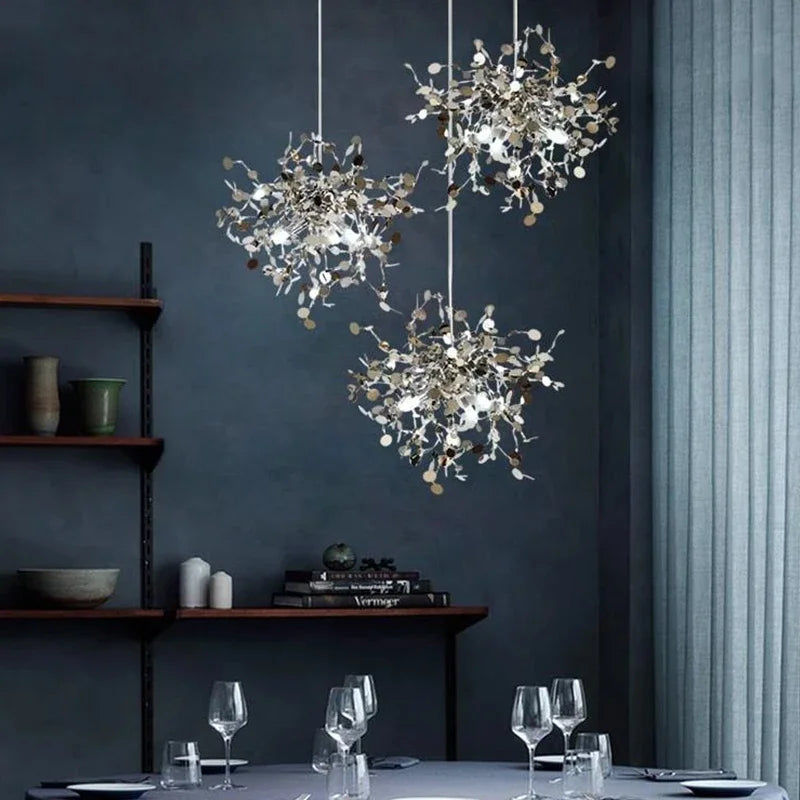 Modern Pendant Lights Stainless Steel Shade Dining Room Chandeliers