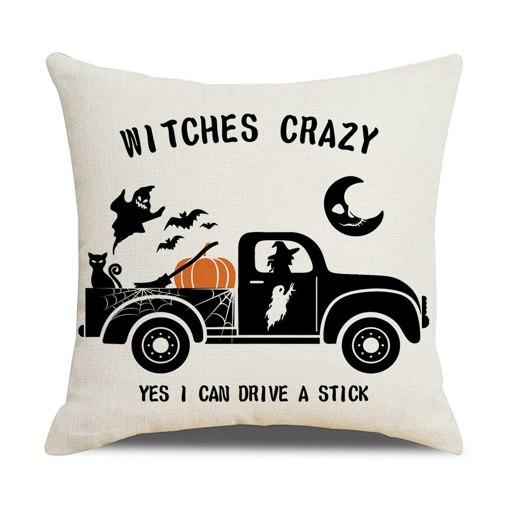 New Linen Halloween Fall Cushion Cover Trick or Treat