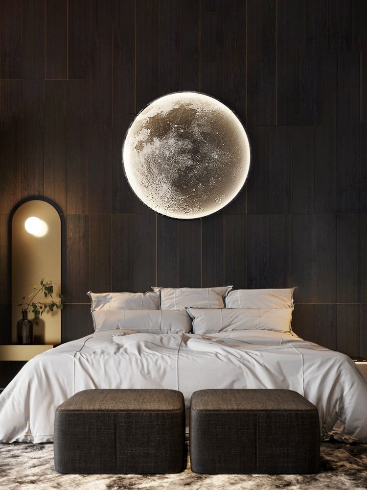 Moon Wall Lamp Background Modern Decoration Designer