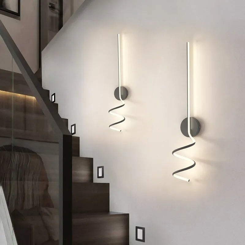 Modern LED Wall Lamp Curves Sconce