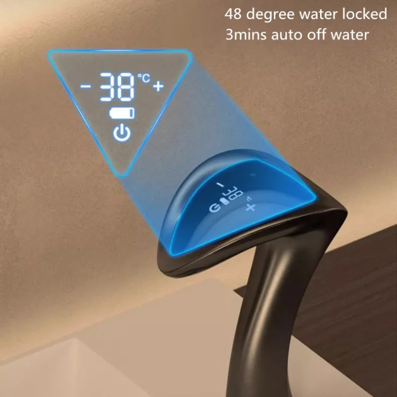 New Intelligent Digital Display Sensor Basin Faucet Hot and Cold Water