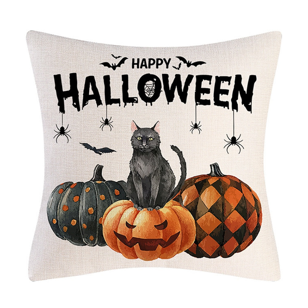 New Linen Halloween Fall Cushion Cover Trick or Treat