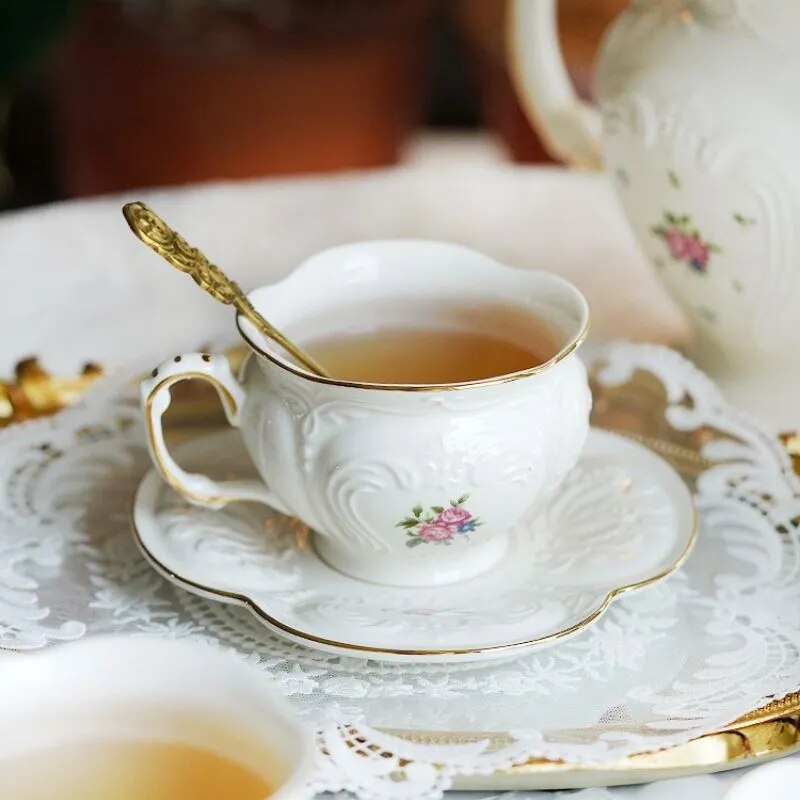 Europe Tea Cup And Saucers Set Floral