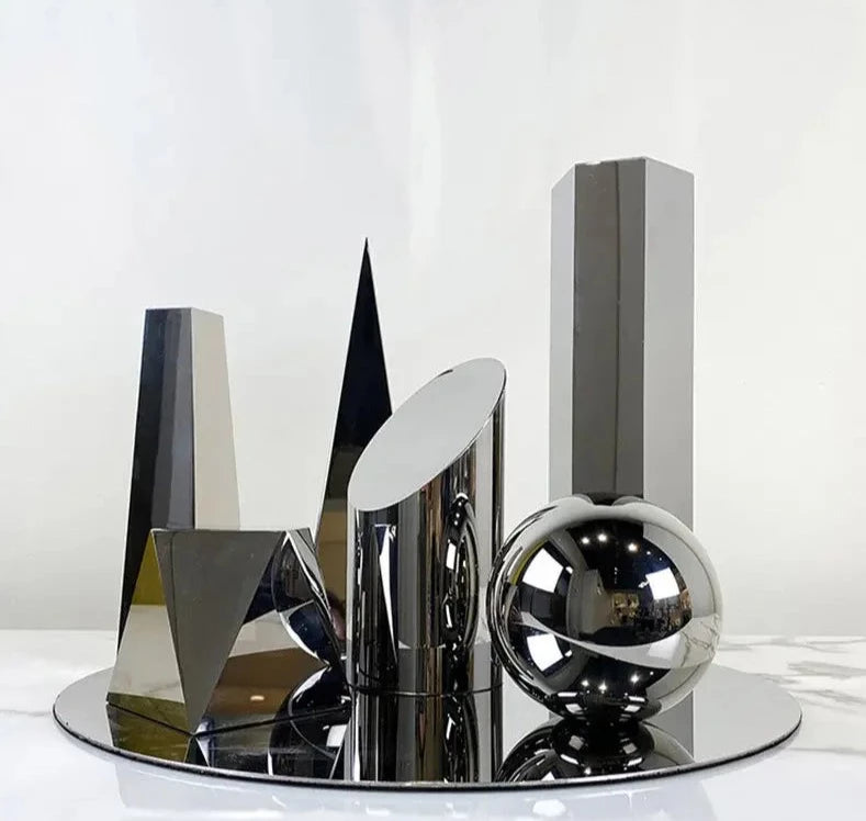Transparent Geometric Crystal Artwork Sculpture