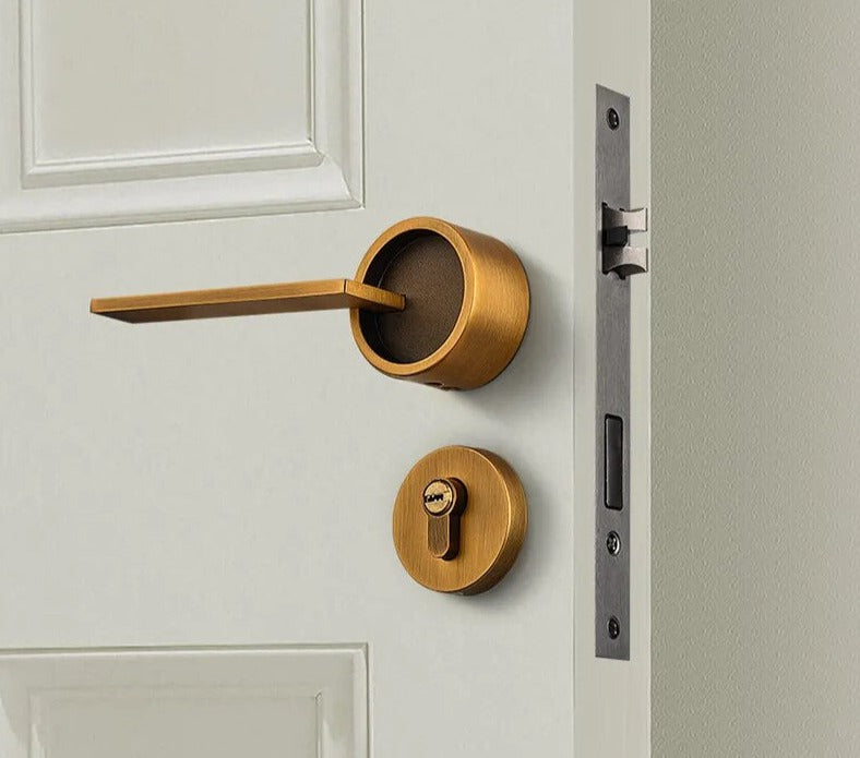 Round Door Lock Set American Style Anti-theft