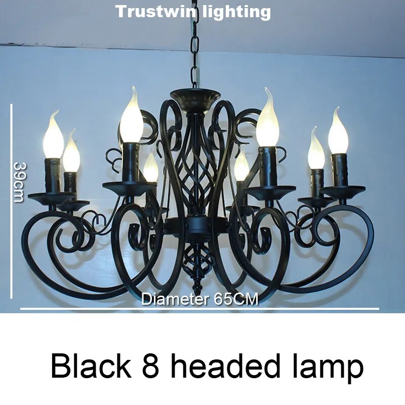 European classic LED chandelier light hanging chain