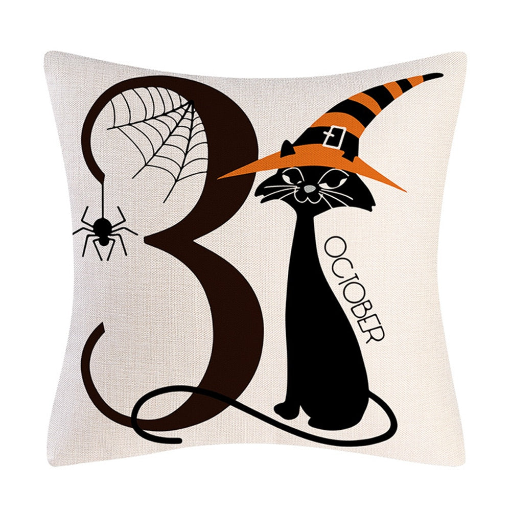 New Linen Halloween Fall Cushion Cover Trick or Treat