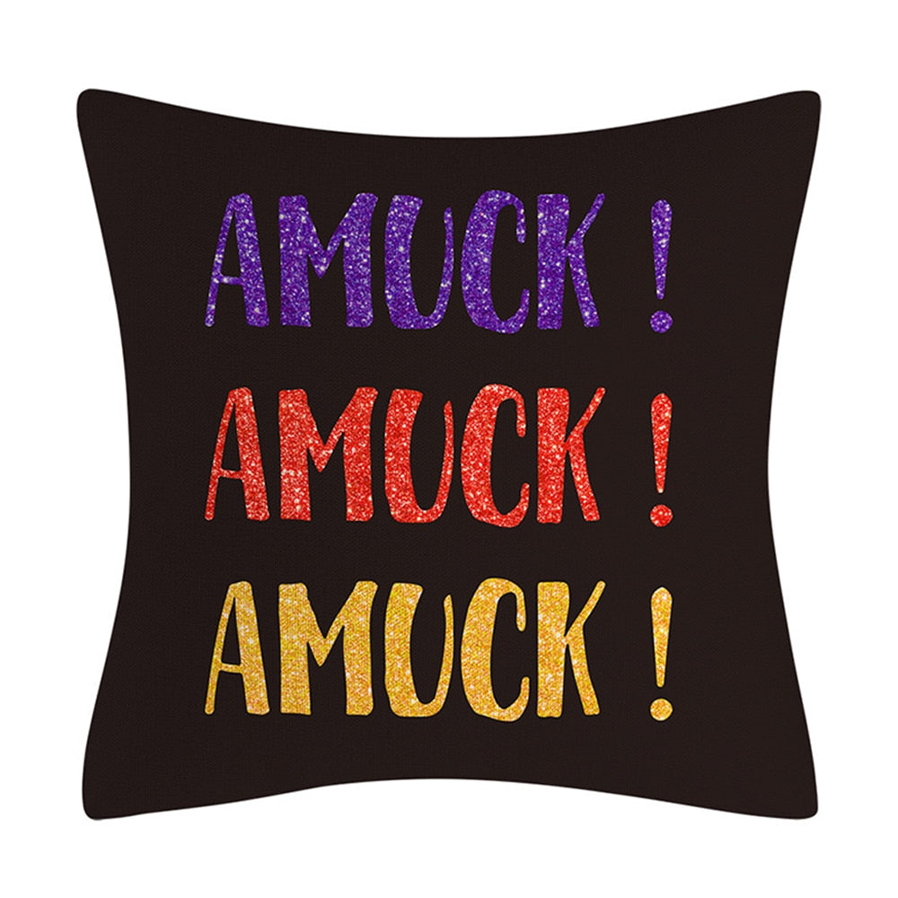 New Linen Halloween Fall Cushion Cover Trick or Treat