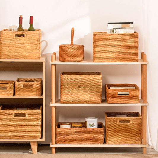 Rattan Storage Basket Rectangular