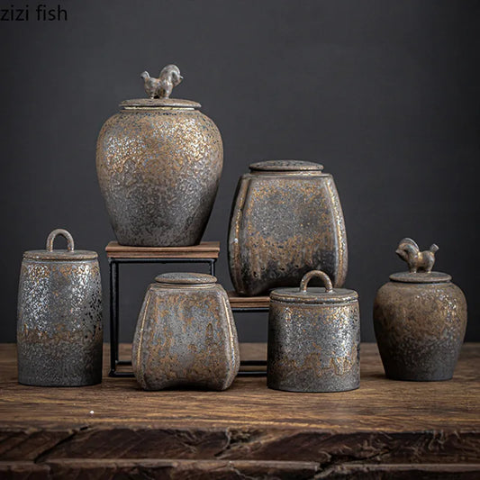 Vintage Stoneware Ceramic Airtight Jar