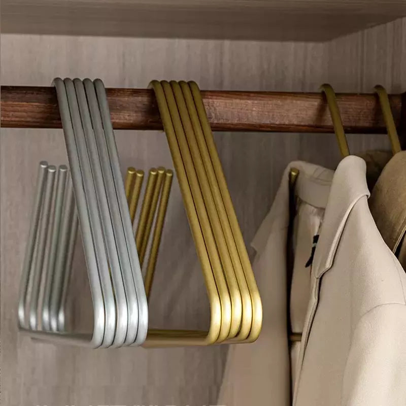 Creative Triangle Clothes Hangers 5pcs Solid Metal Hangers for Coat Trousers Scarf Drying Rack Storage