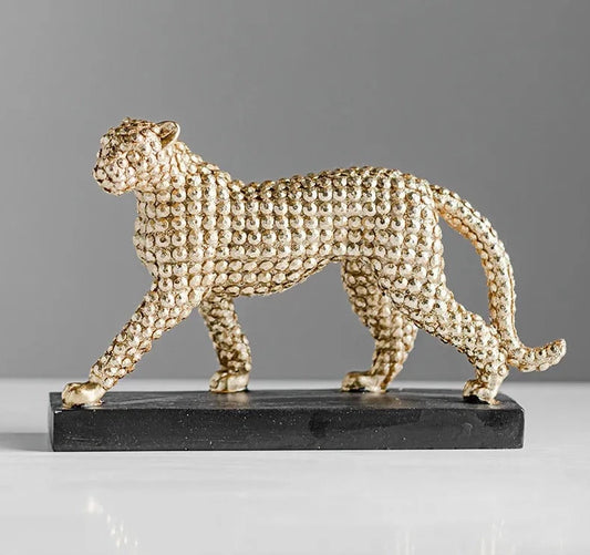 Gold-plated Leopard Statue
