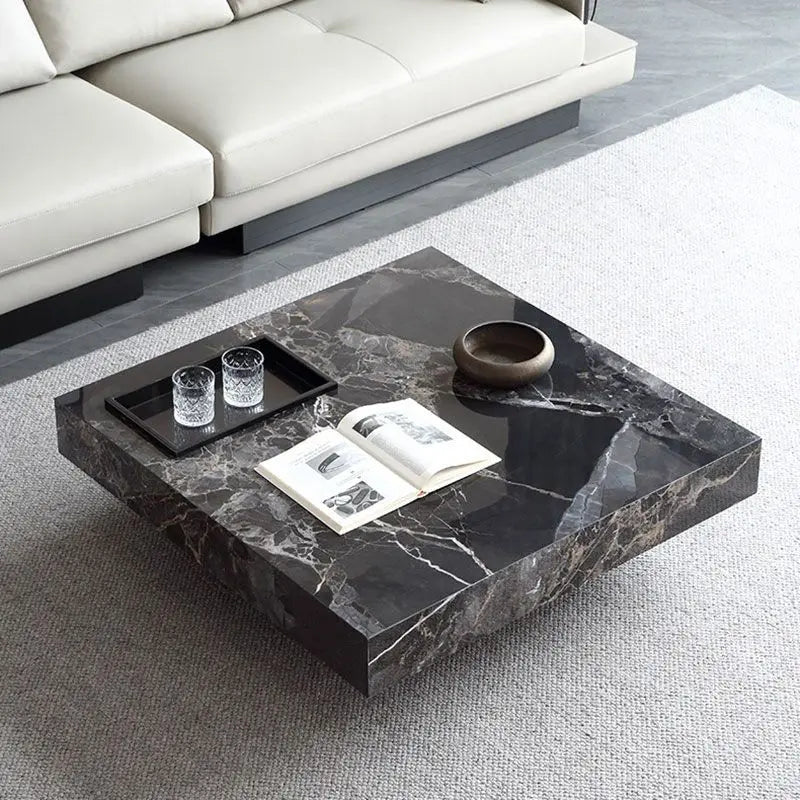 New Design Sintered Stone Oversized Large Square Coffee Rock End Table