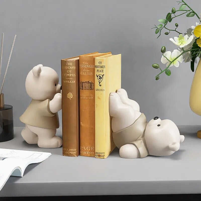 Bear Book End Figurine Cute Little Decorations
