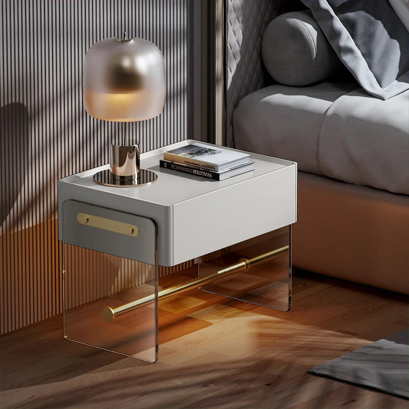 Modern Acrylic Tempered Glass Night Stand