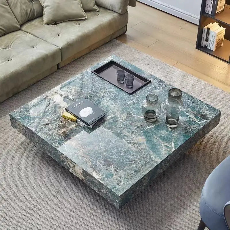 New Design Sintered Stone Oversized Large Square Coffee Rock End Table