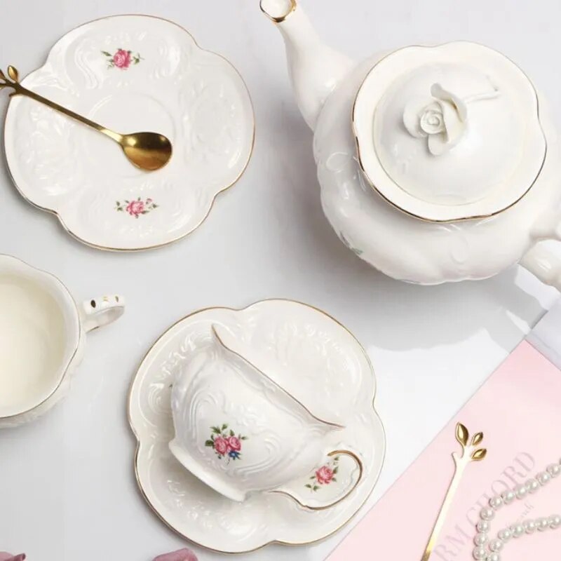 Europe Tea Cup And Saucers Set Floral