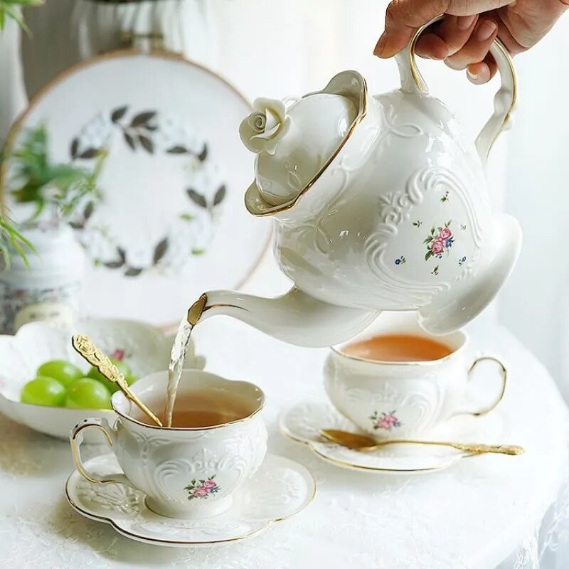 Europe Tea Cup And Saucers Set Floral