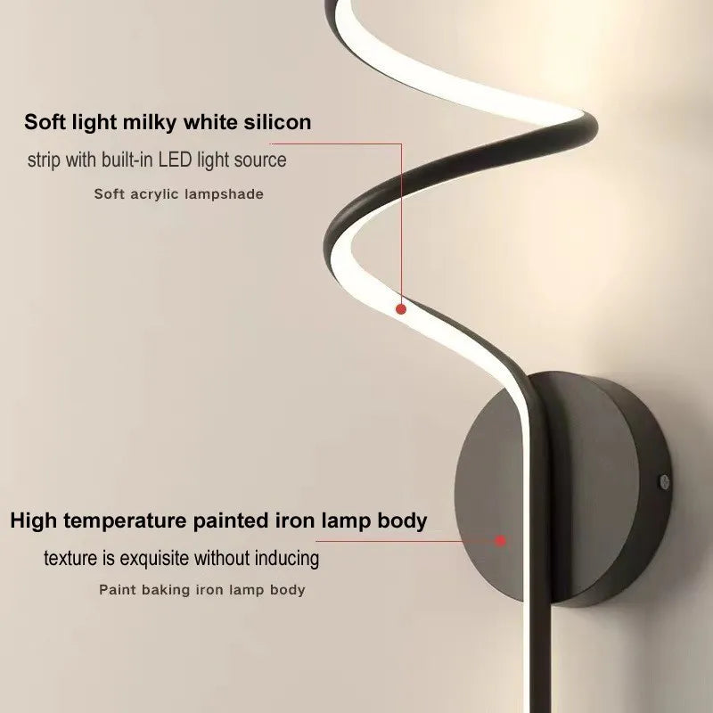 Modern LED Wall Lamp Curves Sconce