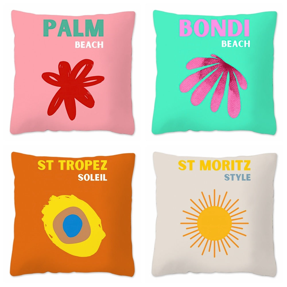 Travel Series Soft Plush Cushion Cover Pillowcase Decorative