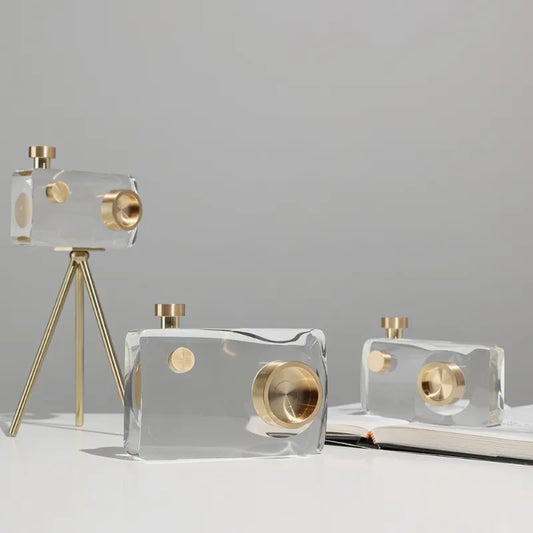 Crystal Camera Sculpture Home Decor Accessories