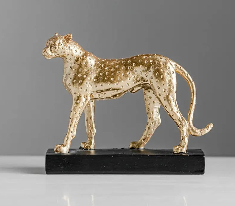 Gold-plated Leopard Statue