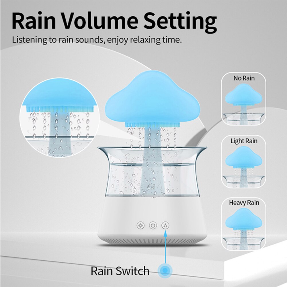 Air Humidifier Mushroom Colorful Rain Essential Oil Diffusers