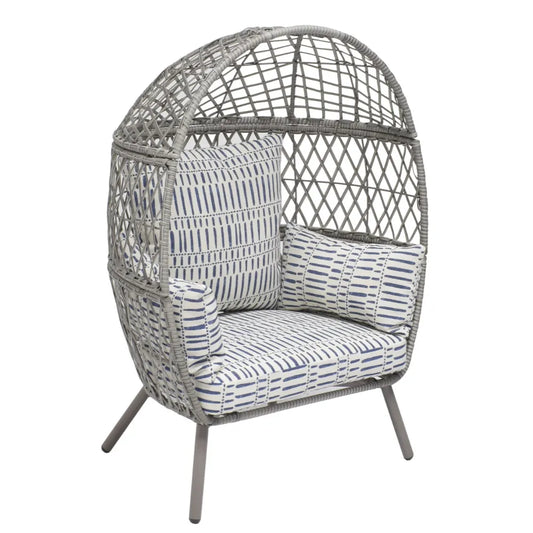 Outdoor Stationary Wicker Woven Egg Chair